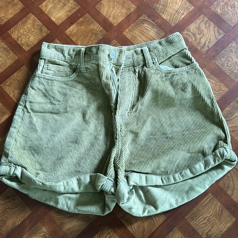 BDG green corduroy shorts